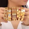 European & American Light Luxury Titanium Steel Diamond-Inlaid Geometric Bangle - Advanced Design, Non-Fading Fashion Jewelry