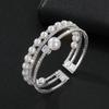 Pearl zircon open bracelet bridal multi-layer full diamond bracelet banquet claw chain rhinestone bracelet