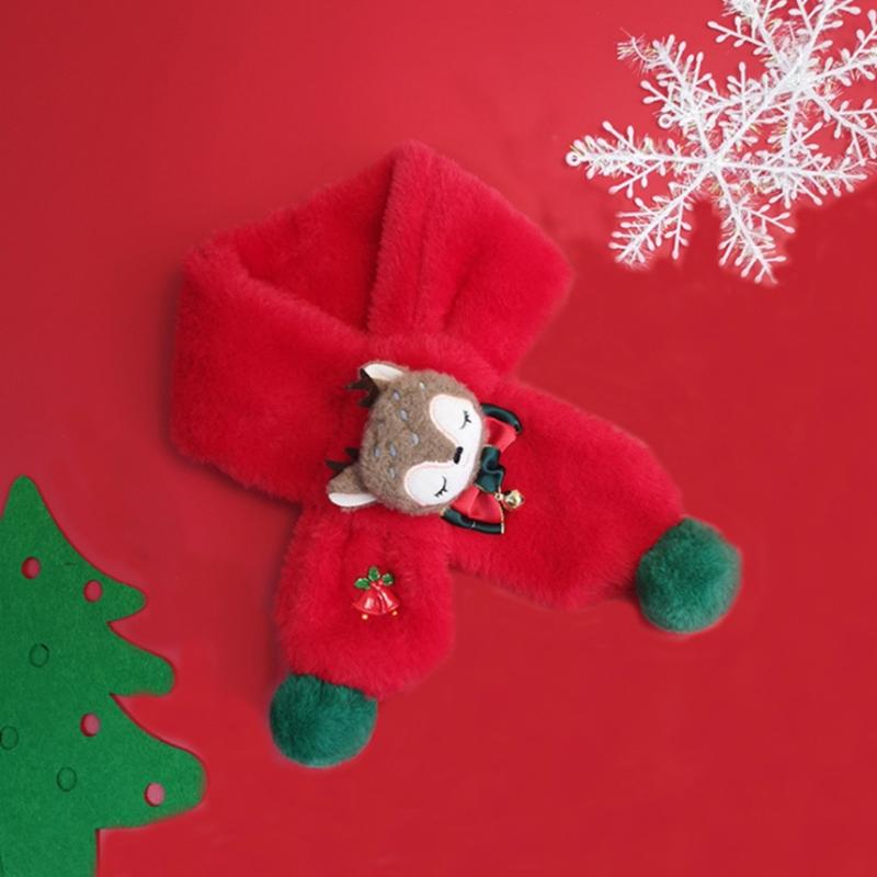 Thicken Faux Fur Plush Christmas ScarfCross Collar Scarf Wrap Winter Neck Warmers For Women Winter Warm Scarf