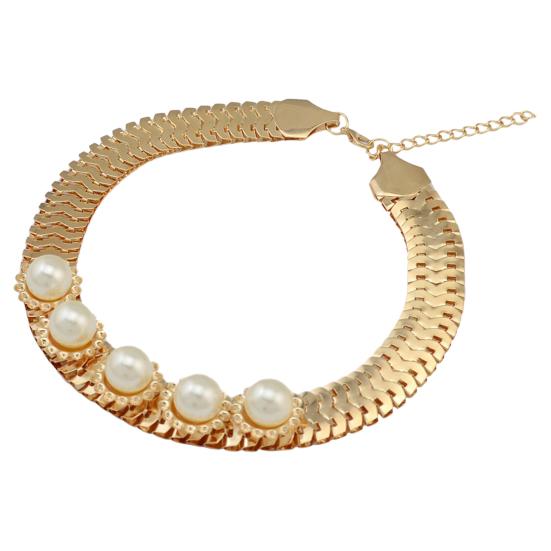 

Женское ожерелье из искусственного жемчуга со стразами, регулируемое ожерелье с воротником-цепочкой в ​​виде змеи