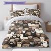 Cartoon Animal Art Pattern Bedding,Quilt Set Quilt Cover Pillowcase Home Birthday Gift (1 * duvet cover + 2 * pillowcase, without core)