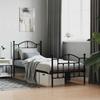 VidaXL Metal Bed Frame with Headboard-Footboard Black 90x190 Cm 353449