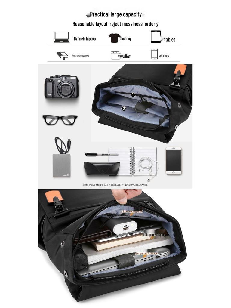 Men's Trendy Casual Travel Backpack - Solid Color, Cool Design, Business & Computer Bag