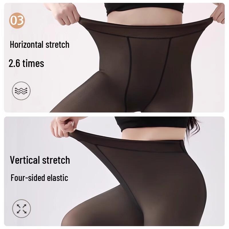 Lingsha Damen Plus Size Thermische durchsichtige Strumpfhose