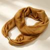 Solid Color Cylinder Magnetic Buckle Lazy Scarf Women Cotton Linen Texture Magnetic Neck Warmer Spring Autumn Versatile No-Tie Decorative Neck Gaiter