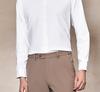 Langdeng Cotton Wool Long Sleeved White Shirt for Business Formal Wear