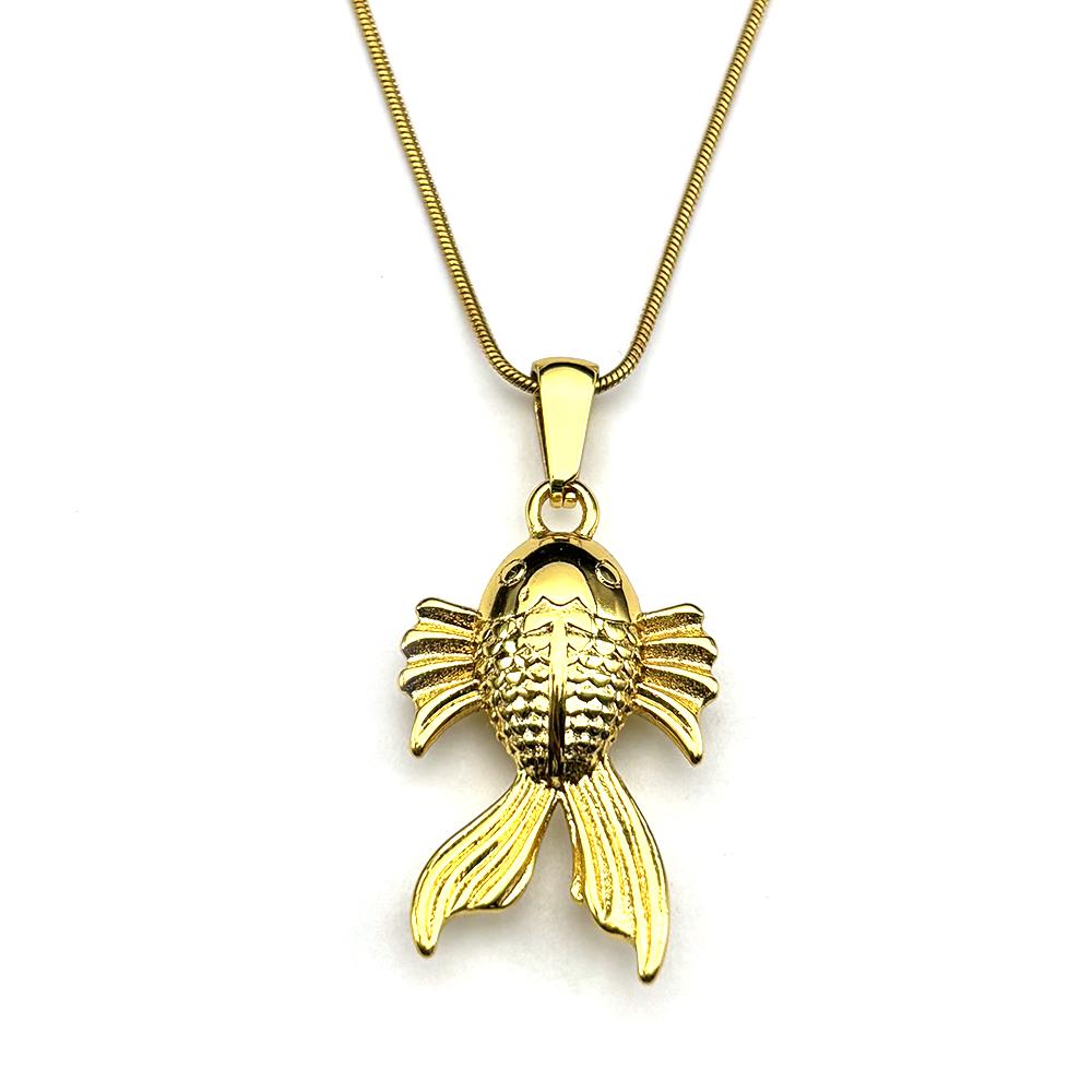 Collana Ciondolo Pesce Dorato Piccolo Per Donne Uomini Acciaio Inossidabile Colore Oro Fortunato Cina Animale Carino Catena Gioielli Regali