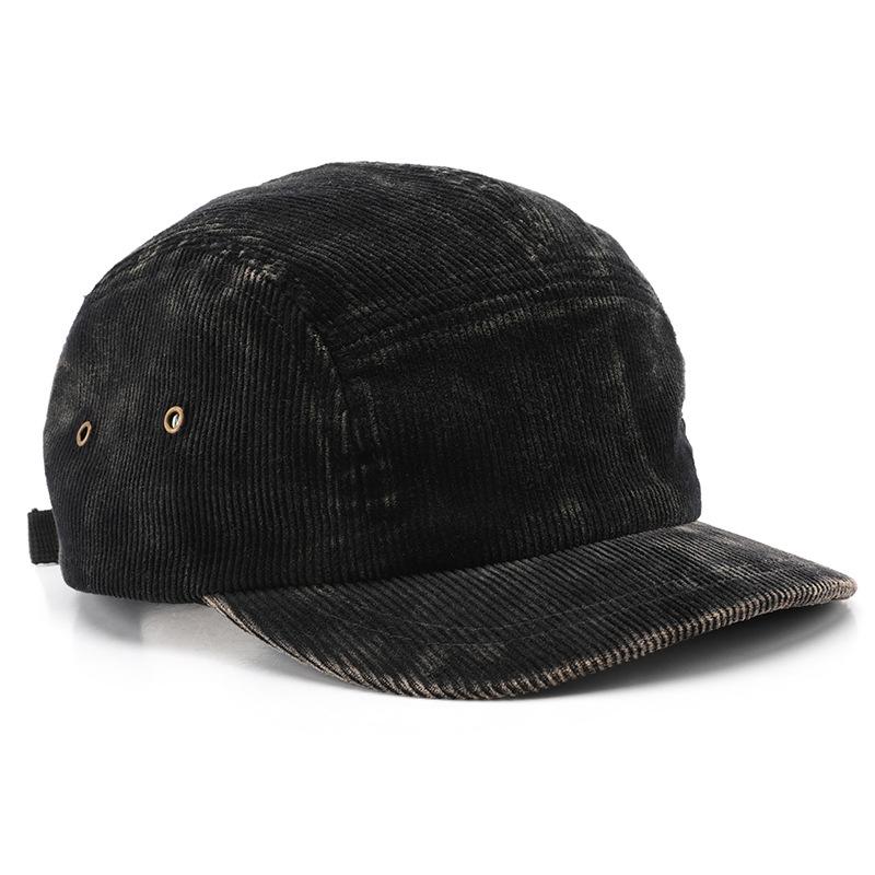 Retro Simple Solid Color Corduroy Washed Short Brim Cap Outdoor Men's and Women's New Breathable Soft Top Cap