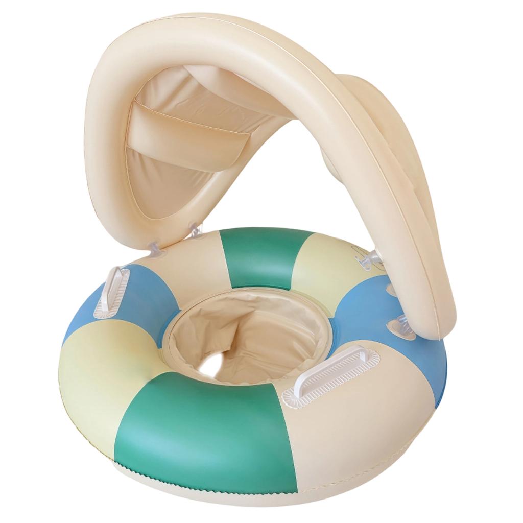 Inflatable Baby Swim Ring with Removable Sunshade Canopy Adjustable Design for Water Safety and Comfort Suitable for Pool and Beach Use