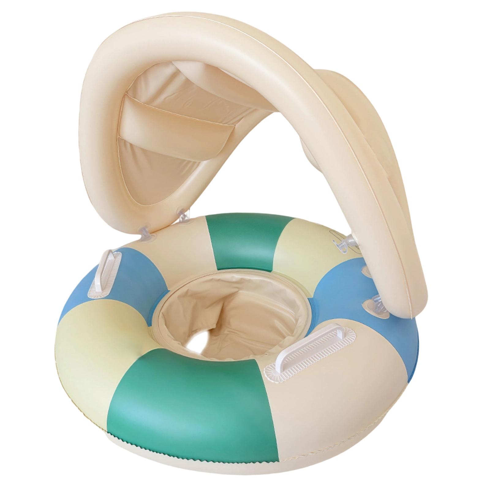 

Inflatable Baby Swim Ring with Removable Sunshade Canopy Adjustable Design for Water Safety and Comfort Suitable for Pool and Beach Use One Size