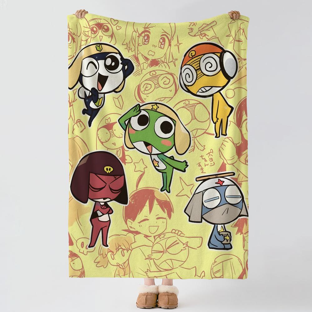 anime K-Keroro Gunso-o Throw Thick Comfort Flannel Quilt, Multi-scene Use Indoor Outdoor Daily Nap
