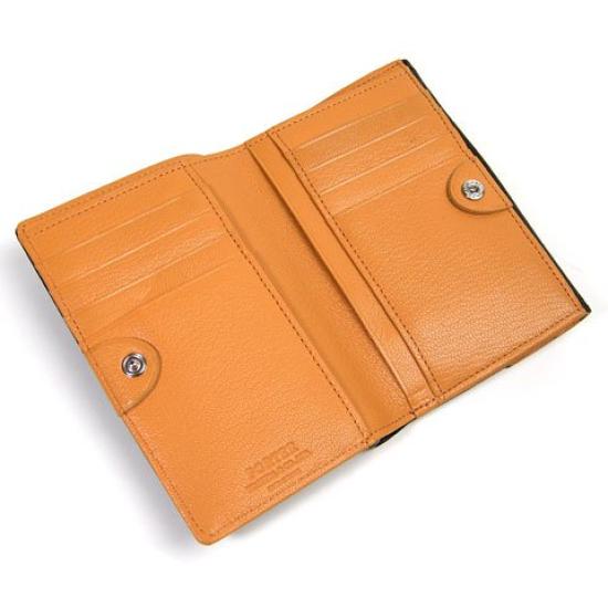Porter PORTER DOUBLE Double Flap Bifold Wallet 129-06011 (black X Orange)