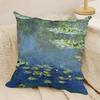 Art Style C-claude M-monet Pillow Case Natural Linen Double-Sided Printing Sofa Home Decor Cushion Cover