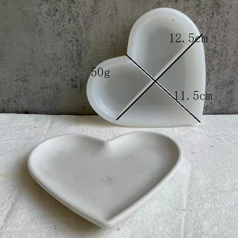 Herzform-Silikonform für DIY Beton Zement Aufbewahrungsschale Teller Form Epoxidharz Gips Handwerk Werkzeug Hausdekoration