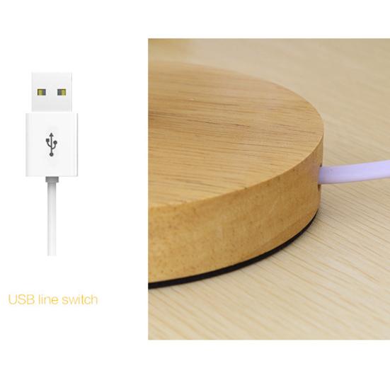 Table Lamp USB Charging Energy-efficient Eye-protective Dimmable Nightstand Lamp with Round Base for Home