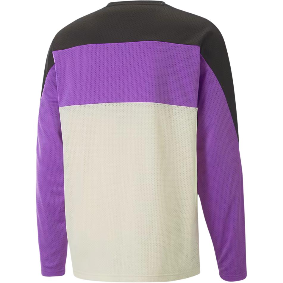 Puma X Melo Moto Cross Jersey Color Block Pattern Printed Round Knit Sweatshirt Unisex Sweatshirt White 621712-01