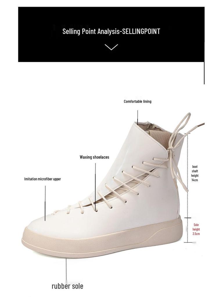 European Station Red Martin Boots: Autumn 2025 High-Top Men's Shoes with Side Lace-Up and Zipper (Sizes 39-45)