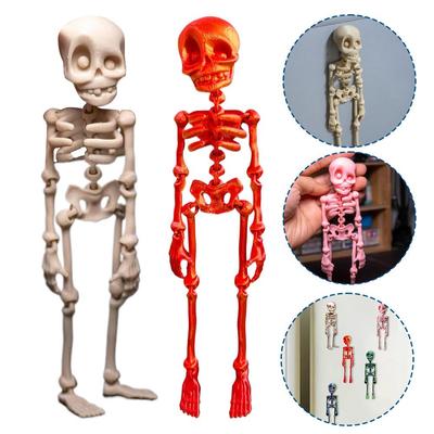 3D Printed Skeleton Fridge Magnet Magnetic Poseable Skull Creativity Model Ornaments Fridge Home Decoration Mini Display Board
