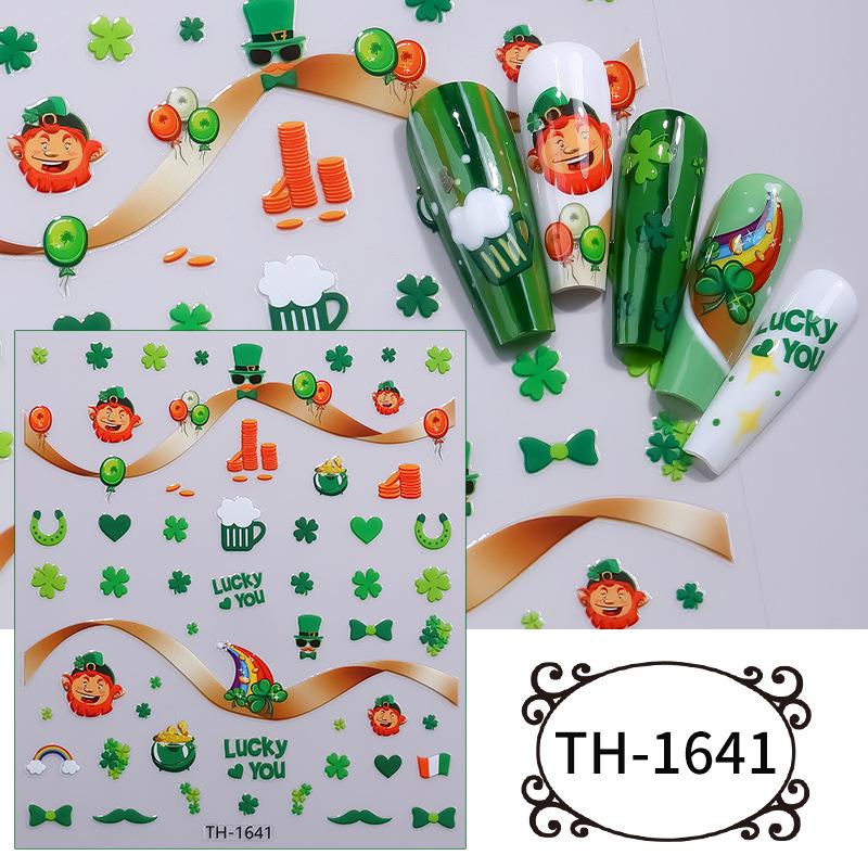 Zhengxiang St. Patrick's Day Clover Nail Art Stickers - DIY Adhesive INS Style