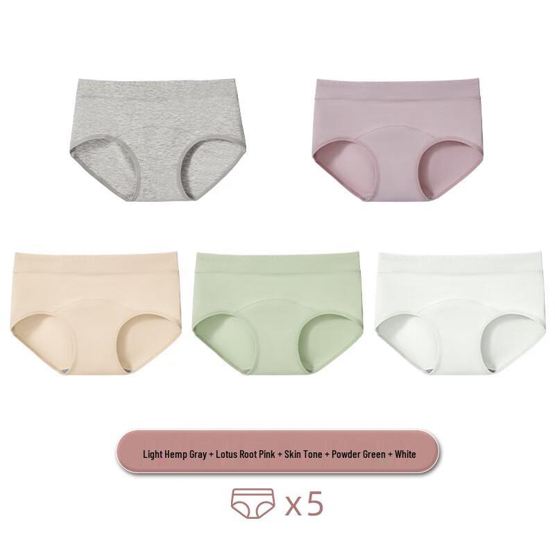 Yalu Women s Cotton Mid-Waist Briefs 5-Pack L