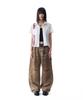 AAKAM Dirty Washed Double Knee Cotton Pants (Beige)