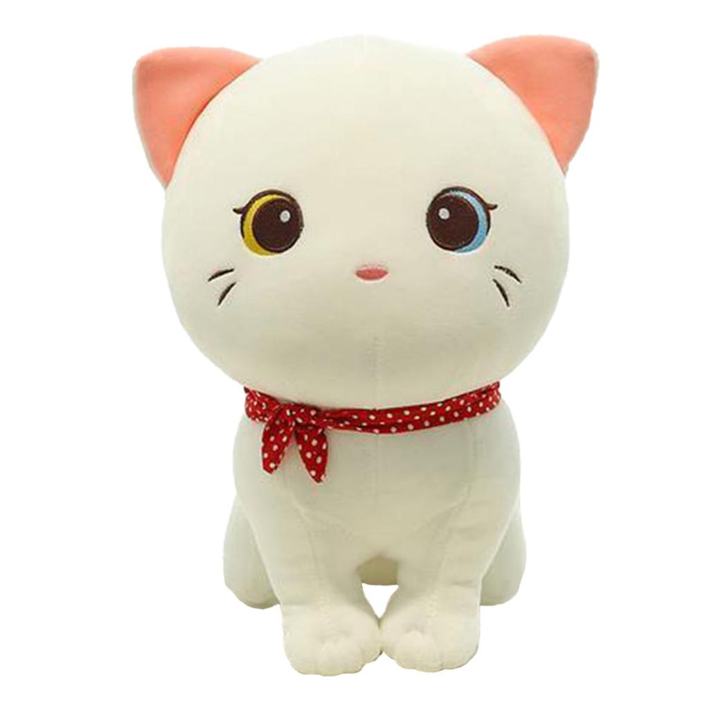 Cartoon Cat Plush Doll Cute Stuffed Kitten Rag Toy Elastic Soft Sofa Cushion Bedside Gift For Kids Girls 24cm