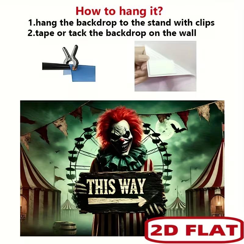 2D Flat Printing Halloween Horror Clown Backdrop for Haunted House Parties