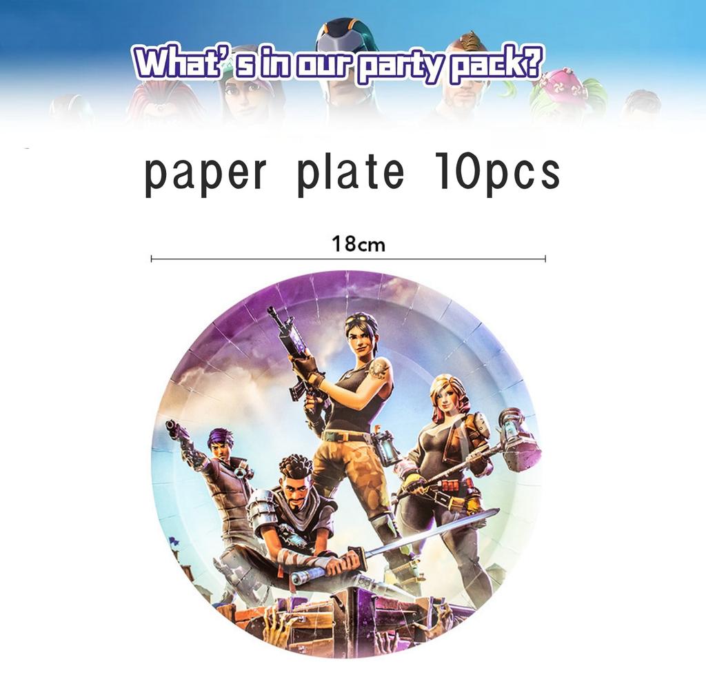 Shooter-Spiel Fortnition Geburtstagsparty-Dekoration Cartoon Alpaka Lama Teller Tischdecke Babyparty Kindergastgeschenke Partyzubehör