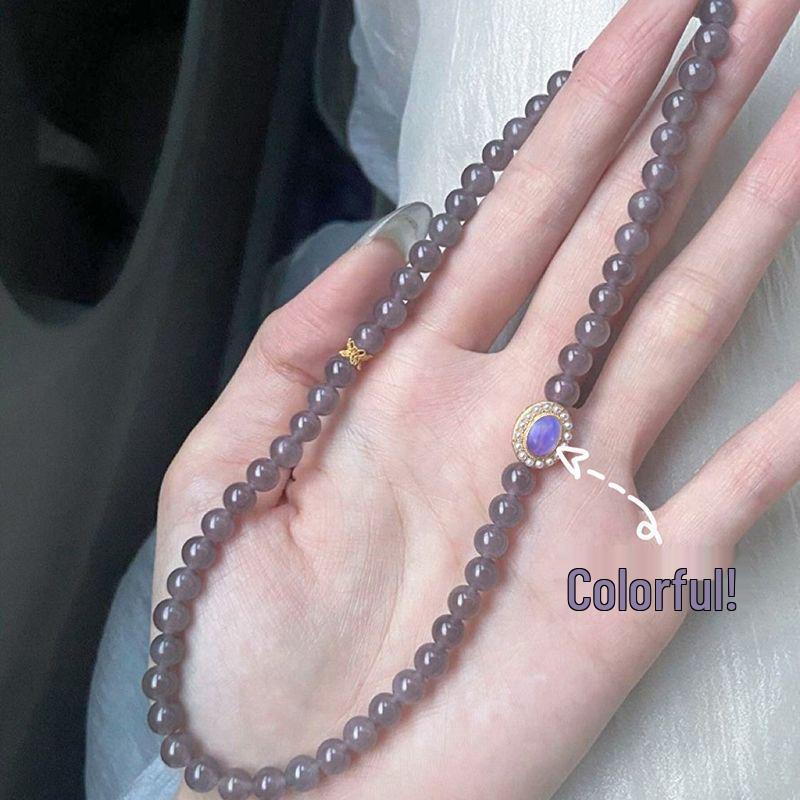 Retro Smoky Purple Moonstone Double Layer Bracelet - Simple, Versatile, and Unique Style