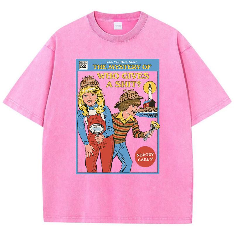 Who Gives A Shit Printing Cotton Wash T Shirt Women Breathab S розы красного