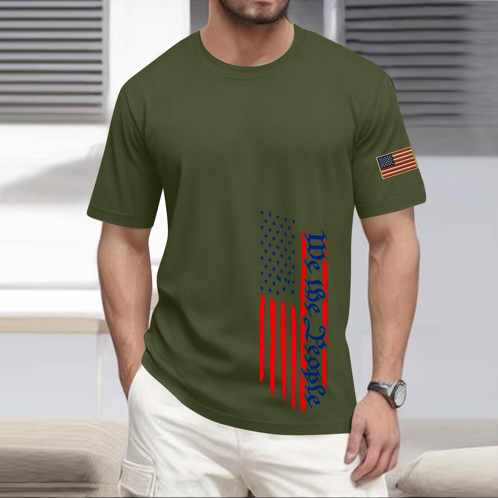 

Men s Casual Round Neck Lightweight Short-Sleeve Top L армия зеленый