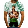 One Piece Roronoa Zoro Tričko Anime Kreslené Anime 3D 3D Harajuku Grafické Pro Pár Pánské Dámské Dospělé Zpátky do Školy 3D Tisk