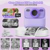 Kids Instant Print Camera 1080p Hd Dual Lens Selfie Camera With Flash 3 Rolls Paper 2.0