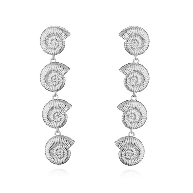 HECHENG, Shell Textured Starfish Metal 18K Gold Plated Earrings Summer Beach Holiday Glamour Jewellery Holiday Summer Jewellery