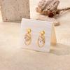 Hot-selling oil dripping stainless steel earrings personalized light luxury high-end earrings plated real gold stud earrings