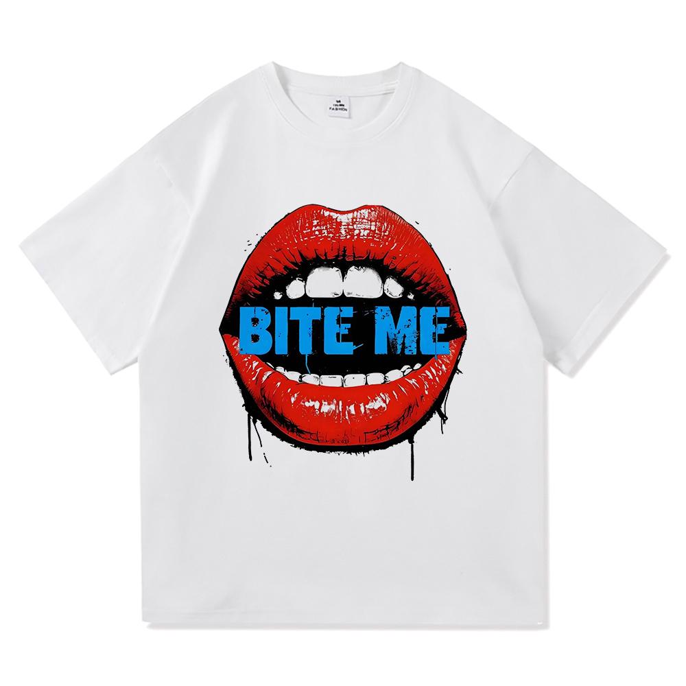 Rapp Bite Me TShirt Retro Fashion Men women Clothing Retro Harajuku High Quality Clothes Vintage Cotton TShirts Tops