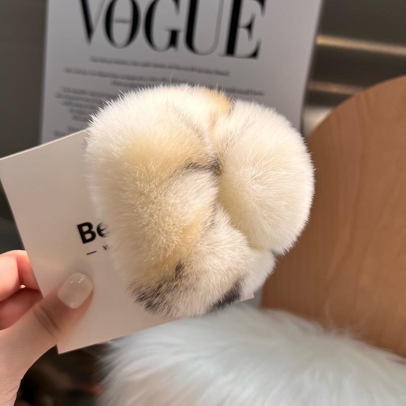 Square Shape Winter Faux Fur Hair Claw Acrylic Hairpins Rabbit Plush Hair Clip Crab Headwear Women Girls Hair Accessories