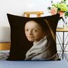 Detailed Luminous JJohannes Vermeer Cushion Cover Washable Linen Pillowcase Soft  for Sofa Bed Cozy Home Room Decor