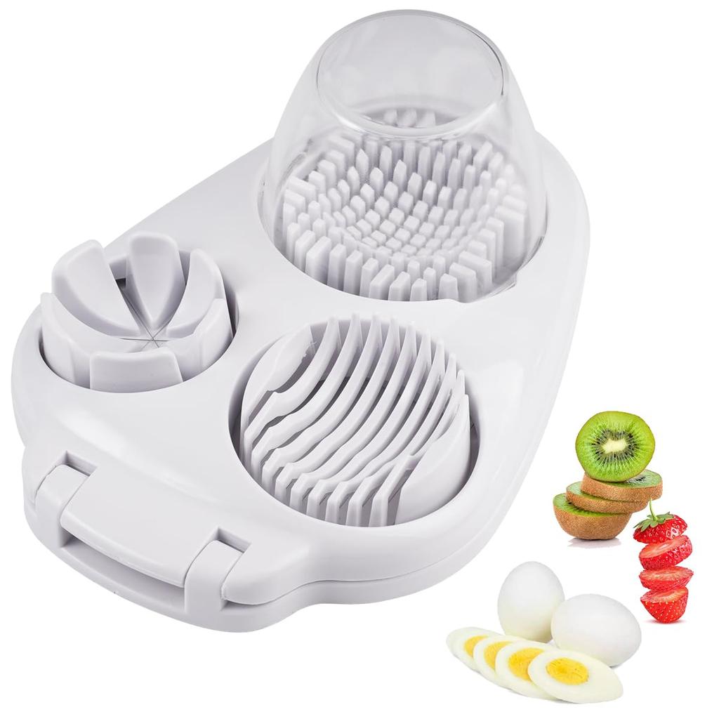 3 in 1 Stainless Steel Egg Slicer Multi Function Egg Cutter Wedger Slicing Tool Kitchen Gadget