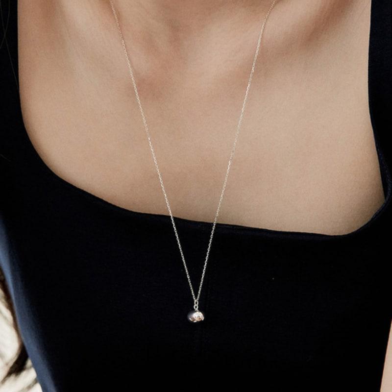 Etrive Bold Bean Necklace_Silver