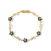Tide Multiple Color Flower Rhinestone Branch Leaf Bracelet Dopamine Niche Sense Copper Women's Bangle Gifts