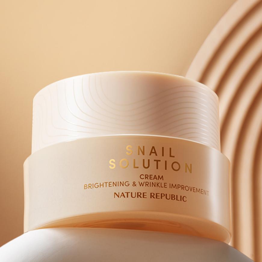 Nature Republic Snail Solution Cream 52 ml, výživný krém pro pružnost, 60% filtrovaný hlemýžďový sliz, ultrahydratace a výživa