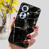 Phone Cover for OPPO Reno11 F 5G Case Black Silicone TPU Fashion Marble Print Shells for Oppo Reno 11F Protective Capa Soft Bags