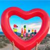 Inflatable Swim Ring Red Heart-Shape Floating Tools Swimming Pool Life Buoy  Y51D