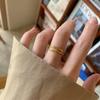 Elegant Abstract Double-Line Gold-Plated Blogger Ring
