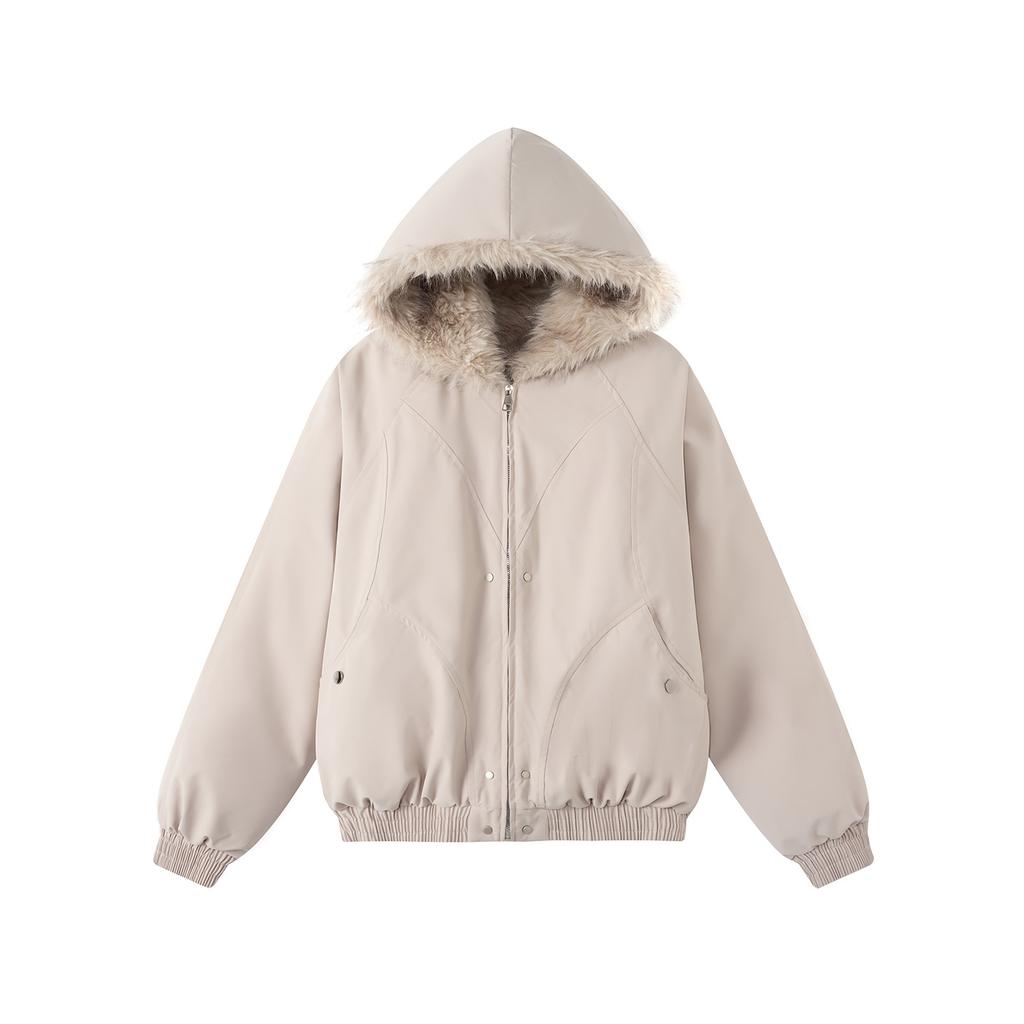 New Down Cotton Medium and Long Cotton Clothes Hooded Jacket Thickened Cotton Clothes