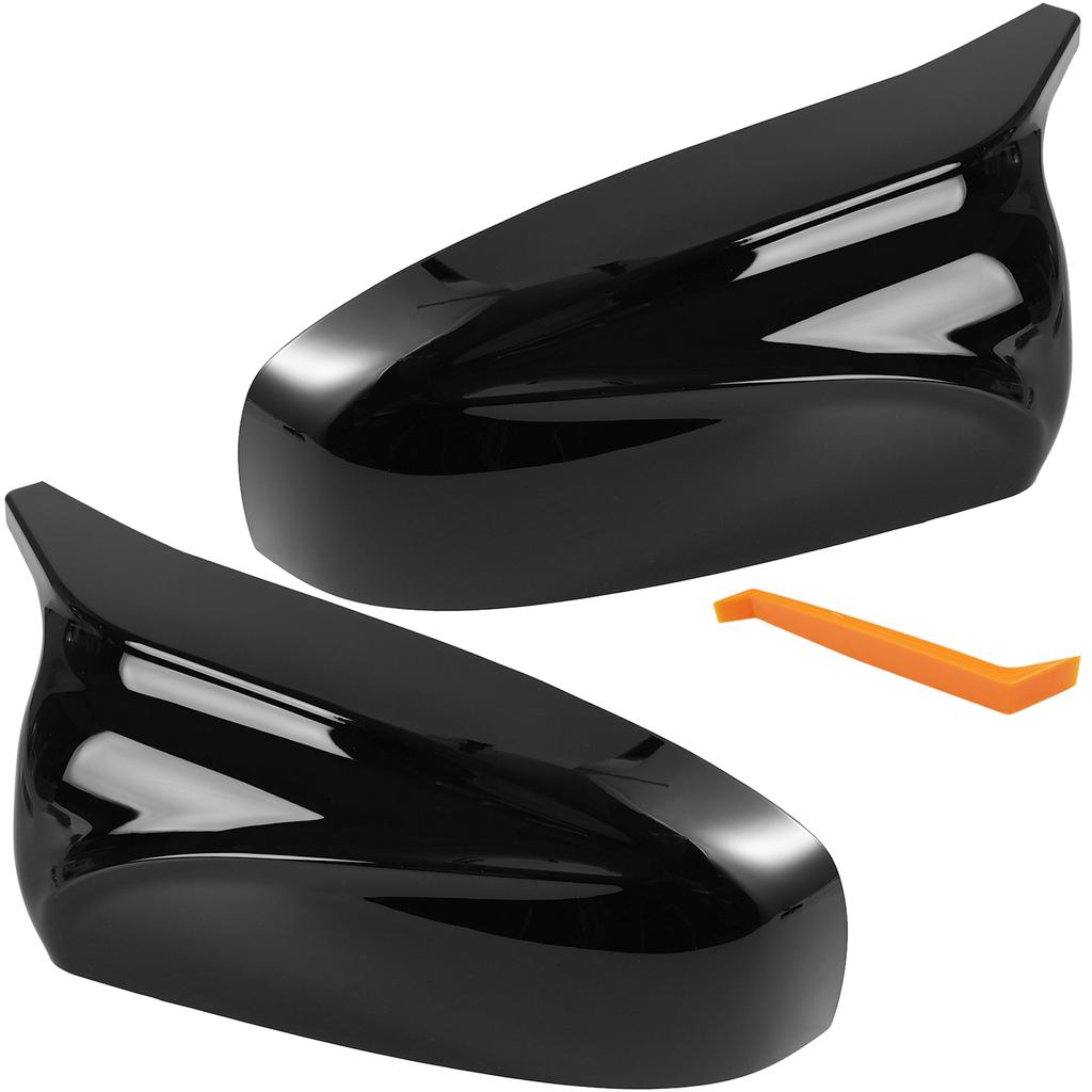2x For BMW E70 X5 2007-2013 E71 X6 2008-2013 Gloss Black Side Wing Rearview Mirror Cover Cap Accessories 51162182697 51162182698