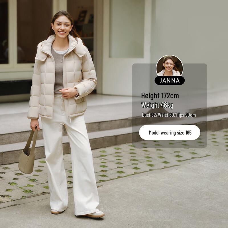 Tanboro Women's Lightweight Hooded Short Down Jacket