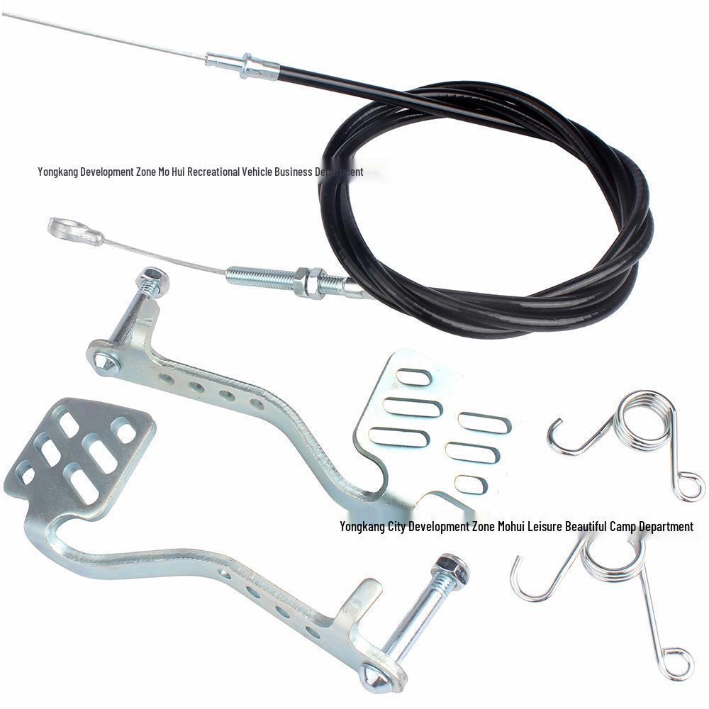 Brake Throttle Foot Pedal with Cable for Predator 212cc/196cc 5.5hp Silver
