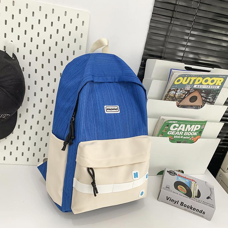 Large Capacity School Bag Color Block Multifunctional Travel Backpack Unisex Backpack